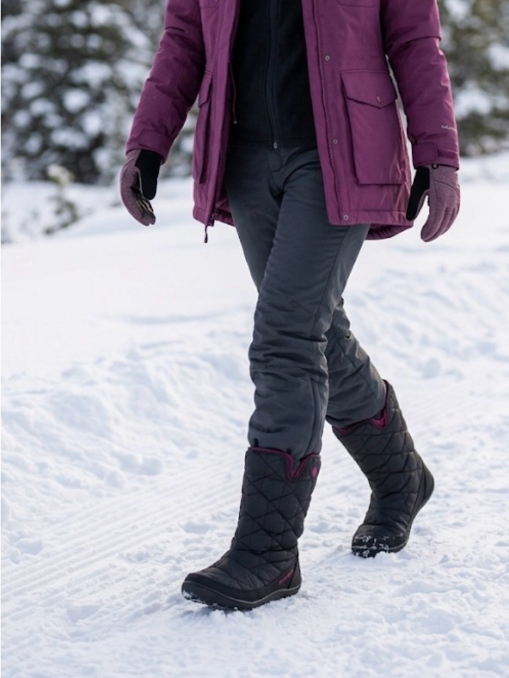 Columbia Minx Slip li Oh Black /Plum Purple Women's Winter Boots waterproof 8.5